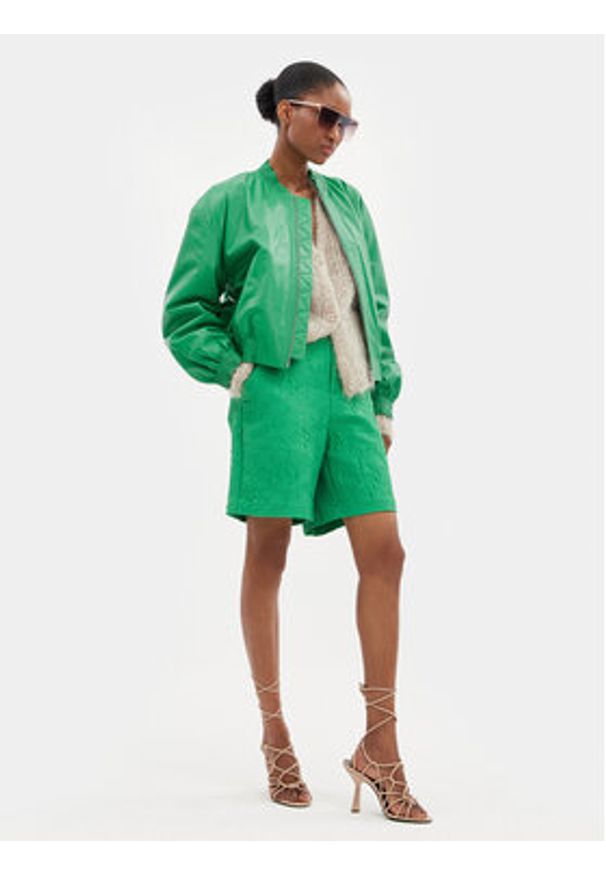 Custommade Kurtka skórzana Francette 999418856 Zielony Relaxed Fit. Kolor: zielony. Materiał: skóra