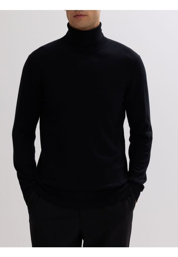 Reserved - Sweter z domieszką kaszmiru - czarny. Kolor: czarny. Materiał: kaszmir