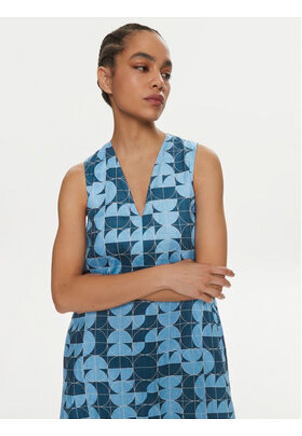 Max Mara Leisure Sukienka codzienna Urlo 2416221048 Niebieski Regular Fit. Okazja: na co dzień. Kolor: niebieski. Materiał: len. Typ sukienki: proste. Styl: casual