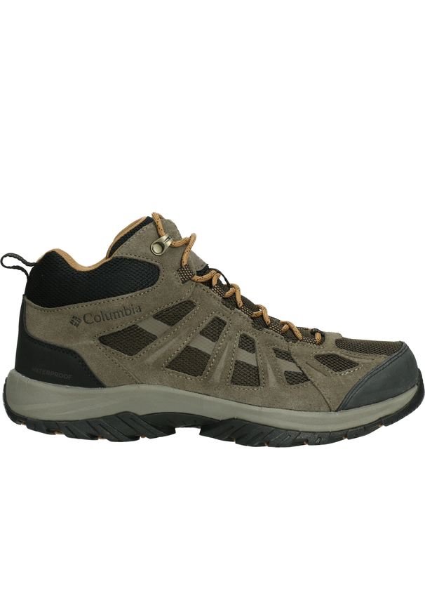 columbia - Buty Trekkingowe Męskie Columbia Redmond III Mid Waterproof. Kolor: czerwony, wielokolorowy, brązowy. Materiał: skóra, syntetyk. Sport: turystyka piesza