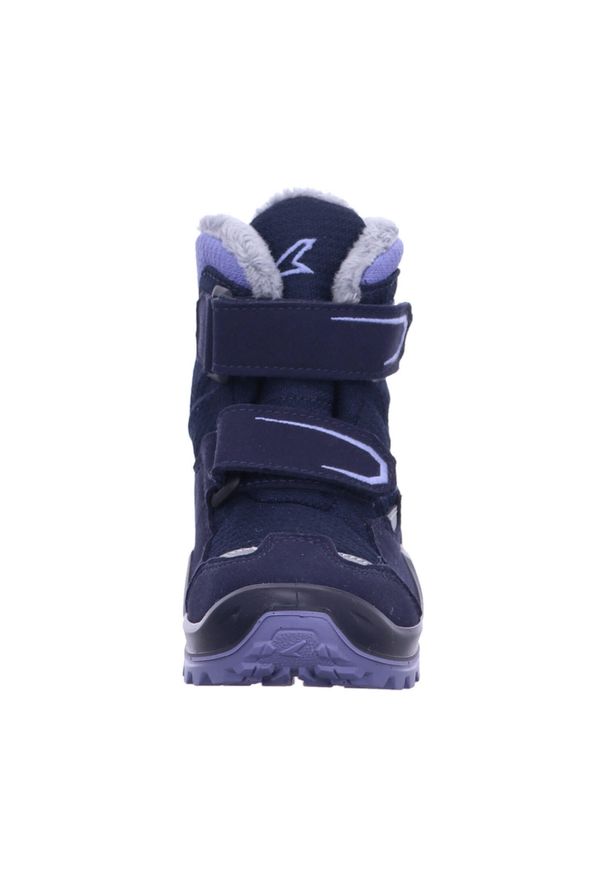 Buty trekkingowe dla dzieci Lowa Milo Evo Mid Gtx. Zapięcie: rzepy. Kolor: niebieski. Materiał: syntetyk, materiał. Szerokość cholewki: normalna