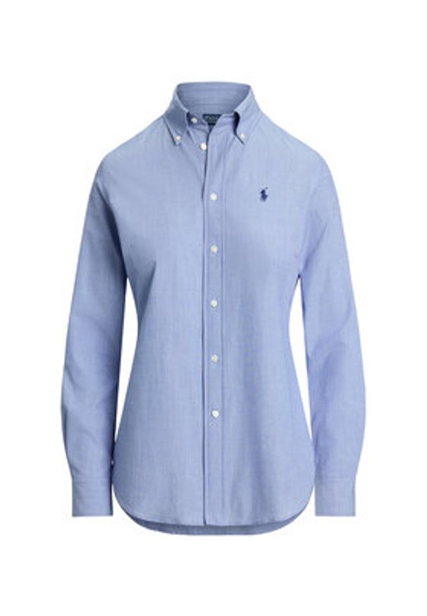 Polo Ralph Lauren Koszula 211941509004 Błękitny Slim Fit. Typ kołnierza: polo. Kolor: niebieski. Materiał: bawełna