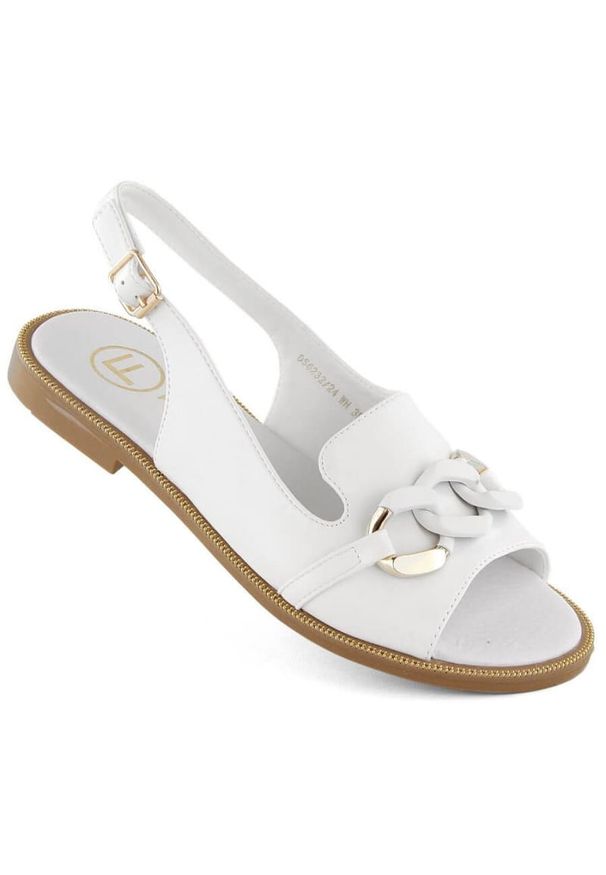 Sandały z łańcuszkiem Filippo W PAW541 białe. Kolor: biały. Materiał: syntetyk, skóra ekologiczna. Sezon: lato
