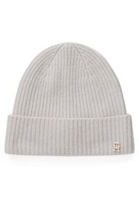 TOMMY HILFIGER - Tommy Hilfiger Czapka Th Cashmere AW0AW17772 Szary. Kolor: szary. Materiał: kaszmir, materiał