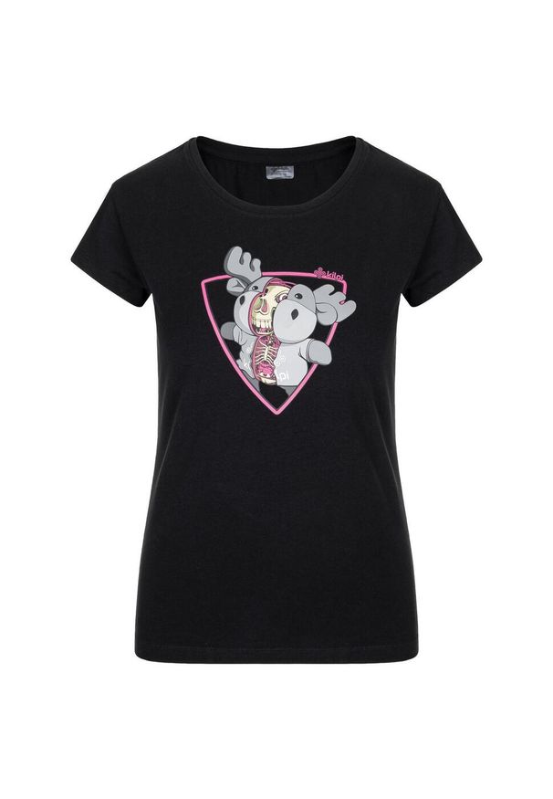 Damski bawełniany t-shirt Kilpi ALBION-W. Kolor: czarny. Materiał: bawełna