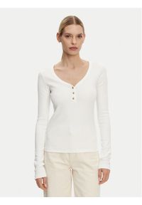 TOMMY HILFIGER - Tommy Hilfiger Bluzka Henley WW0WW43905 Biały Slim Fit. Typ kołnierza: typu henley. Kolor: biały. Materiał: bawełna #1