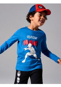 Sinsay - Bawełniana koszulka z nadrukiem Spider-Man - mid blue. Materiał: bawełna. Wzór: nadruk #1