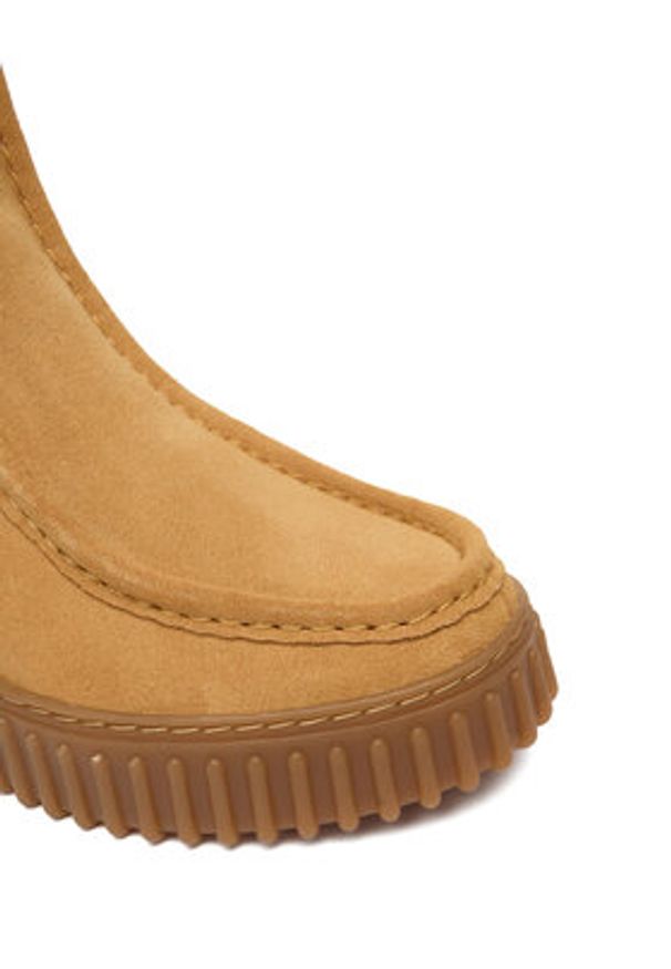 Clarks Botki Torhill Cozy 26182911 Brązowy. Kolor: brązowy. Materiał: zamsz, skóra