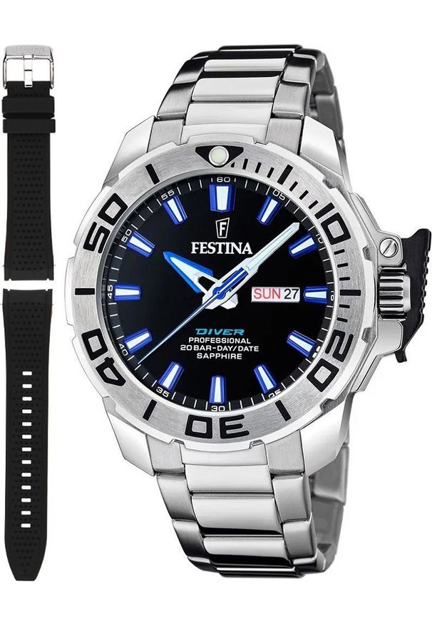 Zegarek Festina Zegarek męski Festina F20665-3 srebrny. Kolor: srebrny