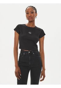 Calvin Klein Jeans T-Shirt Baby J20J223552 Czarny Slim Fit. Kolor: czarny. Materiał: bawełna #1