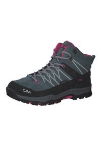 Buty trekkingowe dla dzieci CMP Rigel Mid Trekking. Wysokość cholewki: za kostkę. Zapięcie: sznurówki. Kolor: niebieski, fioletowy, wielokolorowy. Materiał: syntetyk, materiał. Szerokość cholewki: normalna. Sport: turystyka piesza