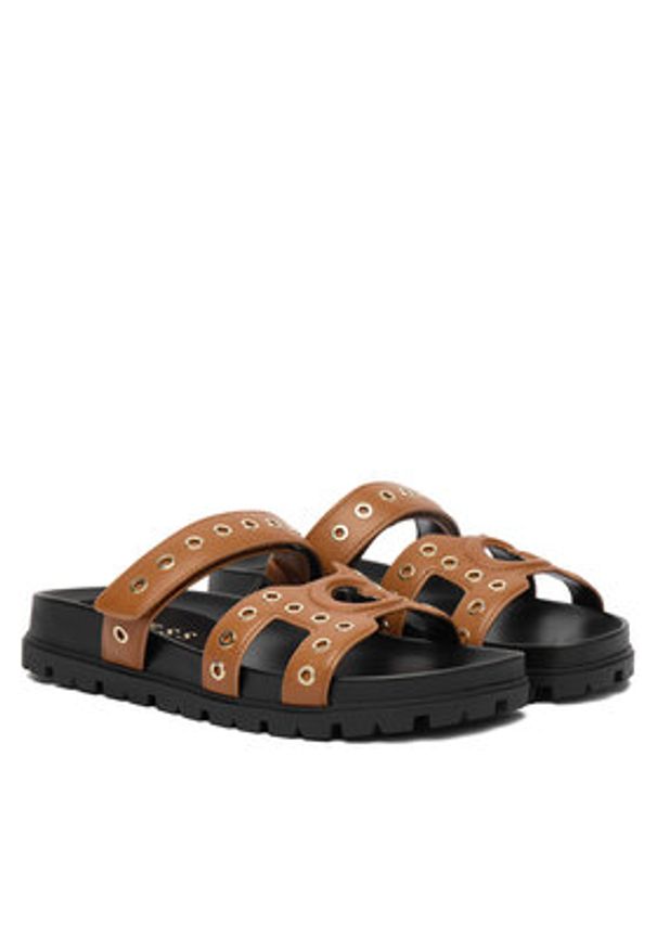 Guess Klapki FLPFAS ELE03 Brązowy. Kolor: brązowy. Materiał: skóra