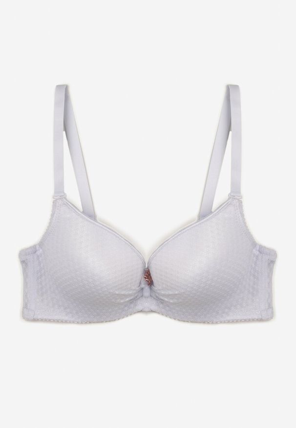 Renee - Biały Push-Up Biustonosz Koronkowy na Regulowanych Ramiączkach Lunetia. Kolor: biały. Materiał: koronka. Rodzaj stanika: push-up