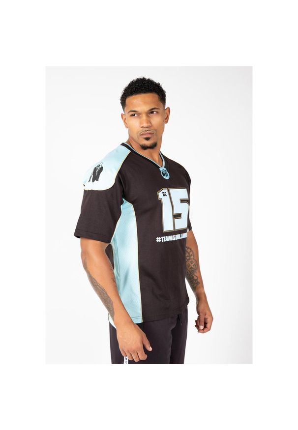 GORILLA WEAR - Koszulka fitness męska Gorilla Wear Athlete T-shirt 2.0 Brandon Curry. Kolor: wielokolorowy, niebieski, czarny. Sport: fitness