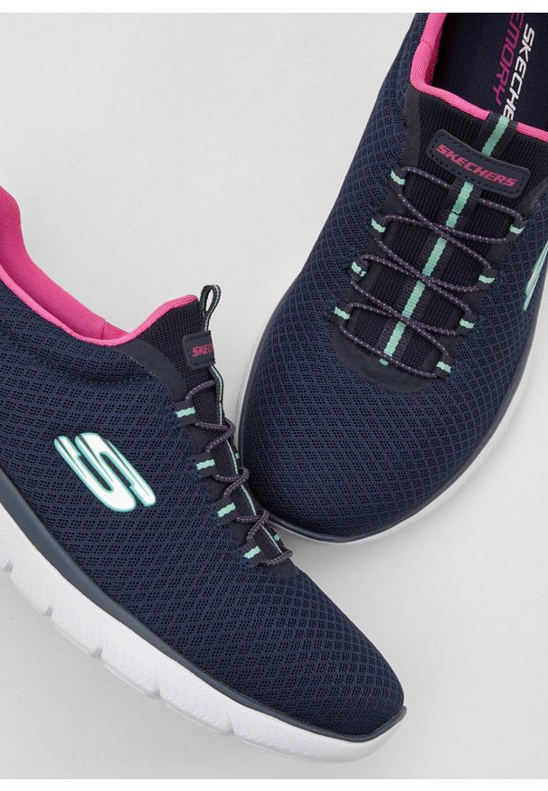 bonprix - Sneakersy Skechers z pianką memory. Kolor: niebieski