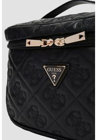 Guess - GUESS Czarna damska kosmetyczka Adelasia. Kolor: czarny. Materiał: skórzane #4