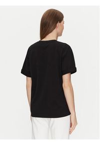 Elisabetta Franchi T-Shirt MA-035-51E2-V170 Czarny Regular Fit. Kolor: czarny. Materiał: bawełna