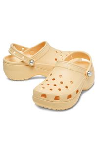Crocs Klapki Classic Platform Pearl Clog 211231 Złoty. Kolor: złoty. Obcas: na platformie #5