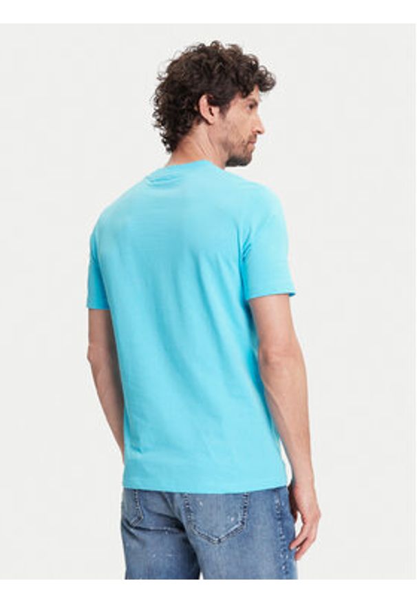 Karl Lagerfeld - KARL LAGERFELD T-Shirt 755710 552224 Niebieski Regular Fit. Typ kołnierza: dekolt w karo. Kolor: niebieski. Materiał: bawełna