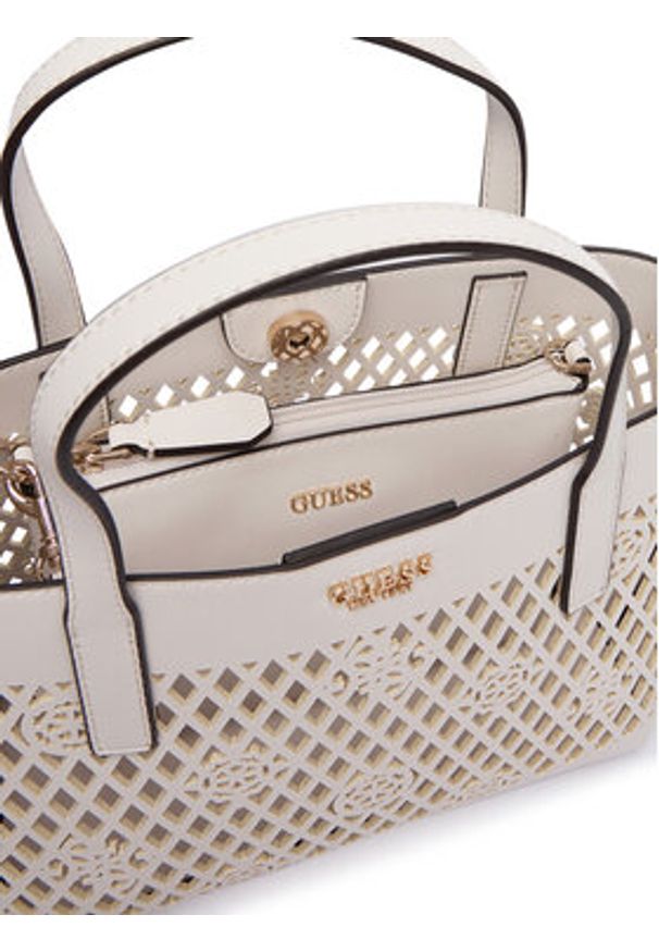 Guess Torebka Letty Mini HWPG99 11750 Biały. Kolor: biały. Materiał: skórzane