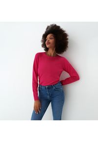 Mohito - Różowy sweter z okrągłym dekoltem - Różowy. Kolor: różowy #1