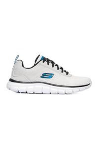 skechers - Buty do chodzenia męskie Skechers Track-ripkent. Zapięcie: sznurówki. Kolor: biały. Materiał: guma, syntetyk, tkanina, materiał. Szerokość cholewki: normalna. Sport: turystyka piesza