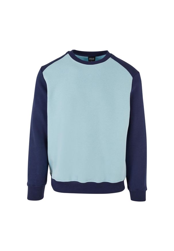 Sweatshirt okrągły dekolt Urban Classics 2-Tone Fake Raglan. Kolor: niebieski. Materiał: materiał, polar. Długość rękawa: raglanowy rękaw