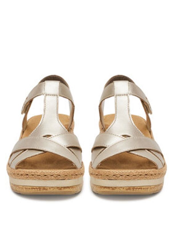 Rieker Sandały CEO-V0919-90 Złoty. Kolor: złoty. Materiał: skóra