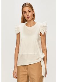 Silvian Heach - T-shirt. Okazja: na co dzień. Kolor: biały. Materiał: dzianina. Wzór: gładki. Styl: casual #2