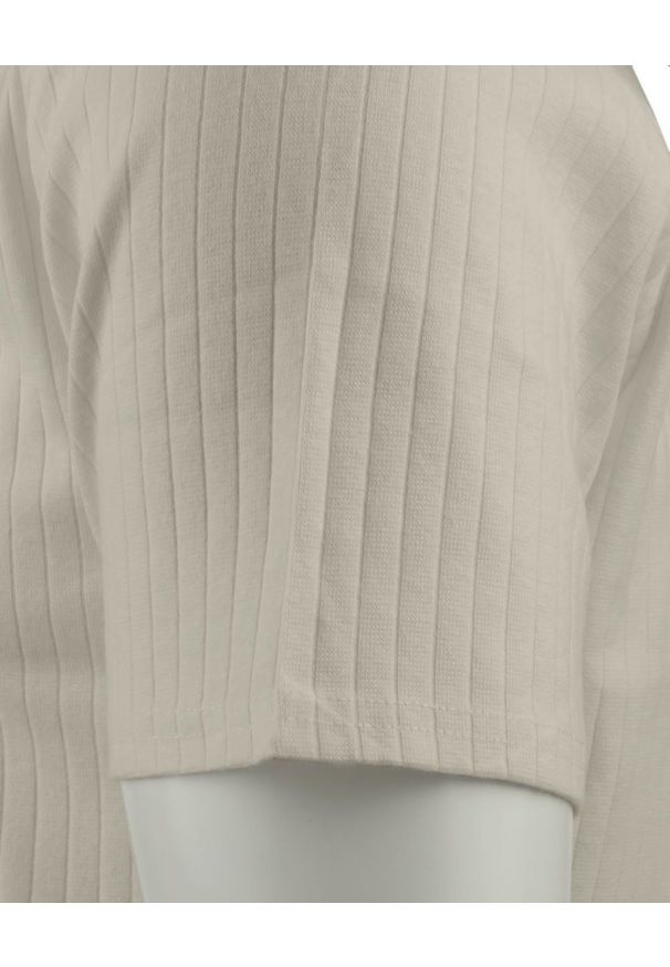 Dzianinowa Koszulka Polo - Dekolt Bez Guzików - Brave Soul - Beżowa. Okazja: na co dzień. Typ kołnierza: polo. Kolor: beżowy, wielokolorowy, brązowy. Materiał: elastan, bawełna. Styl: casual