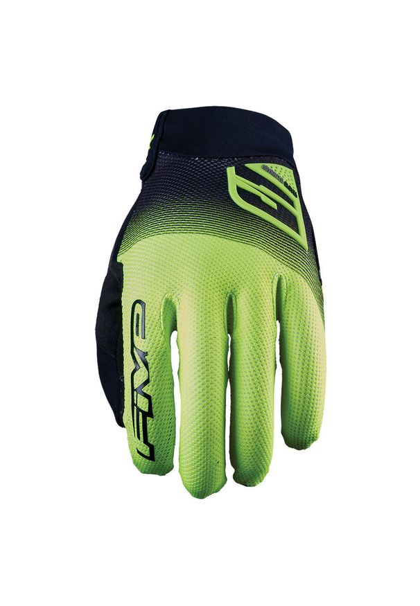 FIVE GLOVES - Rękawice XR-PRO - CZARNE/FLUO-ŻÓŁTE - XXL/12. Kolor: żółty, wielokolorowy, czarny. Materiał: skóra. Sport: kolarstwo