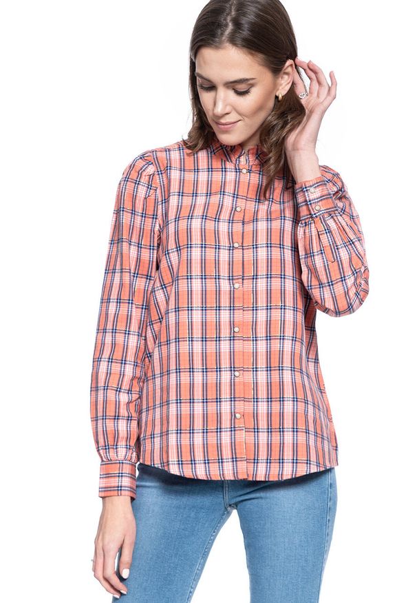 Mustang - DAMSKA KOSZULA MATERIAŁOWA MUSTANG EMMA LUREX CHECK 1009986 11814. Materiał: materiał