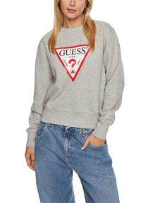 Guess - GUESS Szara damska bluza z logo Original Fleece, Rozmiar M. Okazja: na co dzień. Kolor: szary. Materiał: materiał. Styl: casual, sportowy #3