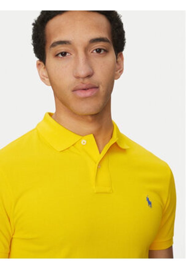 Polo Ralph Lauren Polo 710536856446 Żółty Slim Fit. Typ kołnierza: polo. Kolor: żółty. Materiał: bawełna