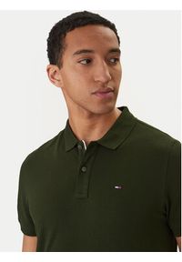 Tommy Jeans Polo DM0DM20676 Zielony Slim Fit. Typ kołnierza: polo. Kolor: zielony. Materiał: bawełna #2