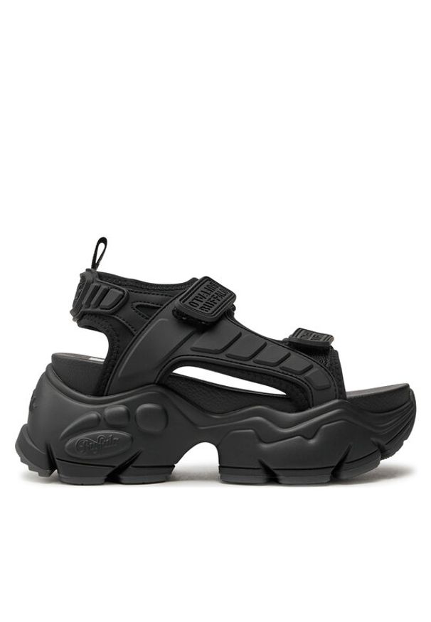 Buffalo Sandały Binary Track 1602159 Czarny. Kolor: czarny. Materiał: skóra