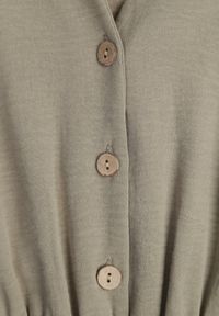 Born2be - Ciemnozielony Wiskozowy Kombinezon o Taliowanym Kroju z Szerokimi Nogawkami Delsea. Okazja: do pracy. Kolor: zielony. Materiał: wiskoza. Długość rękawa: krótki rękaw. Długość: krótkie. Styl: elegancki #7