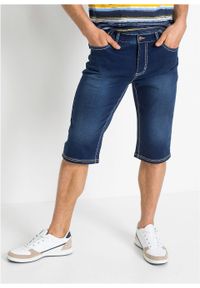 Długie bermudy dżinsowe ze stretchem Regular Fit bonprix niebieski "stone”. Kolor: niebieski. Długość: długie #5