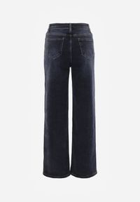 Born2be - Niebieskie Jeansy z Bawełną z Wysokim Stanem i Szerokimi Nogawkami Nixeasi. Okazja: na co dzień. Stan: podwyższony. Kolor: niebieski. Styl: elegancki, casual, klasyczny #4
