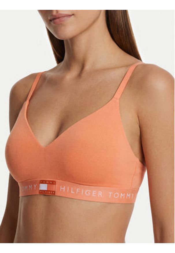 TOMMY HILFIGER - Tommy Hilfiger Biustonosz braletka Heritage Moulded Push-Up Bralette UW0UW05715 Pomarańczowy. Kolor: pomarańczowy. Materiał: bawełna. Rodzaj stanika: push-up