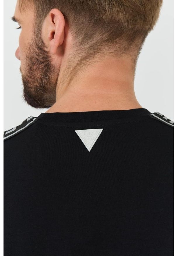 Guess - GUESS Czarny męski t-shirt Arlo Cn, Rozmiar S. Kolor: czarny