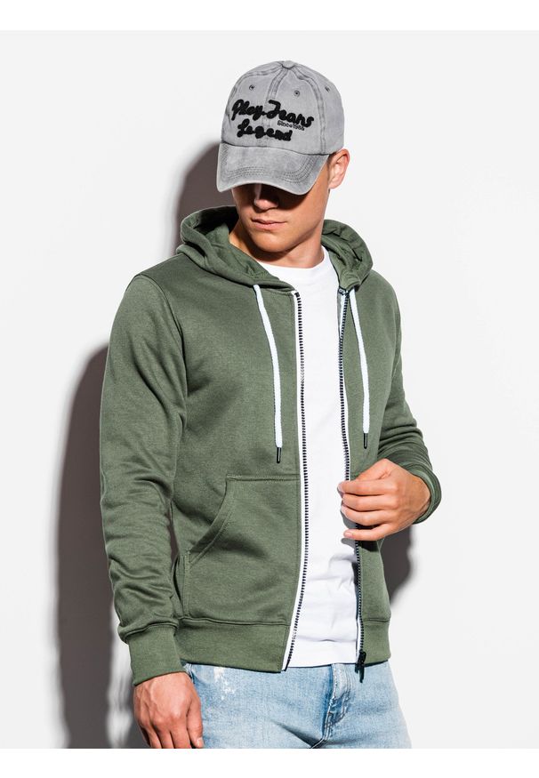 Brązowa bluza Ombre Clothing z kapturem, klasyczna