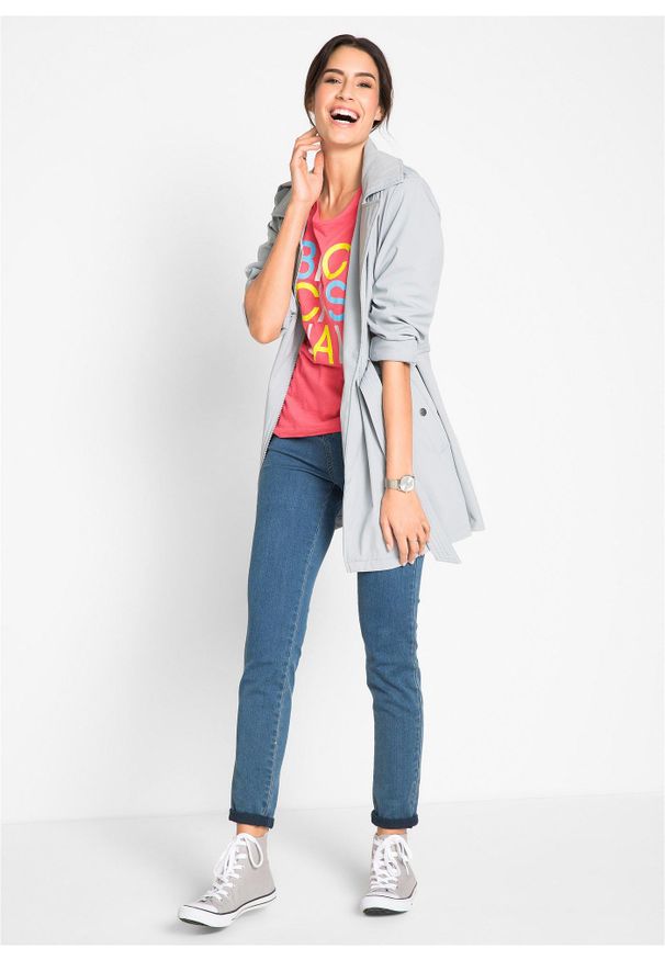 bonprix - "Dżinsy Slim Fit ""super-stretch"", high waist". Stan: podwyższony. Kolor: niebieski
