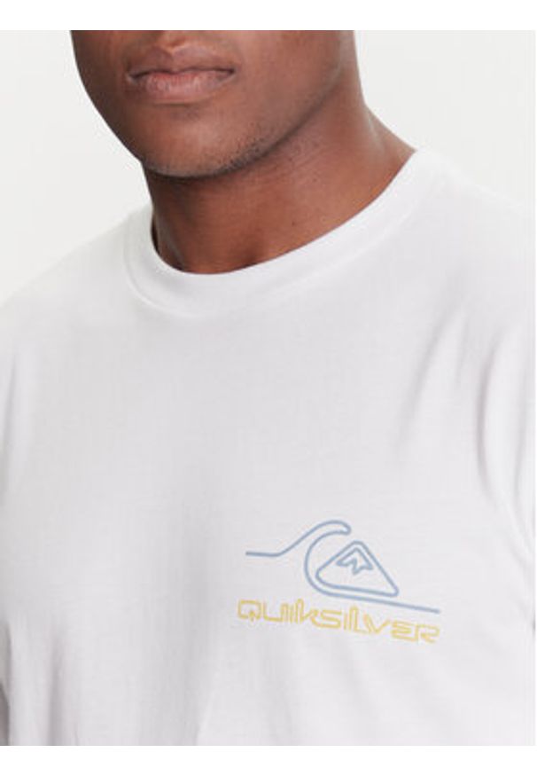 Quiksilver T-Shirt Light Waves Ss EQYZT08175 Biały Comfort Fit. Kolor: biały. Materiał: bawełna