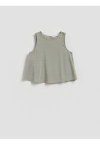 Reserved - Bluzka z modalem - jasnozielony. Kolor: zielony. Materiał: tkanina