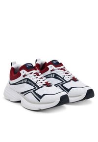 TOMMY HILFIGER - Tommy Hilfiger Sneakersy Th Dynafast Tech FM0FM05450 Biały. Kolor: biały. Materiał: skóra #5