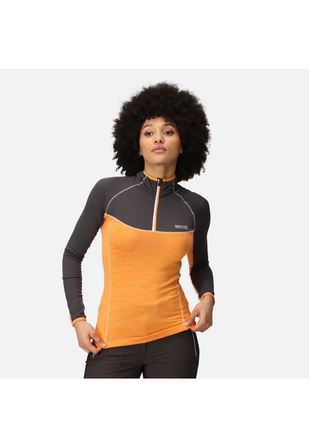 Hepley Regatta damska turystyczna bluza szybkoschnąca z suwakiem. Kolor: pomarańczowy. Materiał: poliester, elastan. Sport: turystyka piesza