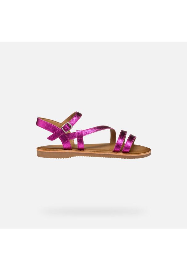 Sandały Geox Model J Sandal Eolie Girl Kolor Rose. Kolor: różowy. Materiał: skóra. Sezon: lato