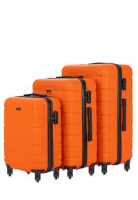 Ochnik - Komplet walizek na kółkach 19''/24''/28''. Kolor: pomarańczowy. Materiał: materiał, poliester, guma #1