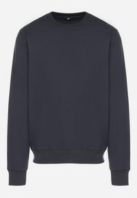 Born2be - Granatowa Bluza z Bawełną i Ściągaczami Asallo. Okazja: na co dzień, na spacer. Kolor: niebieski. Materiał: bawełna. Sezon: jesień, wiosna. Styl: klasyczny, casual #5